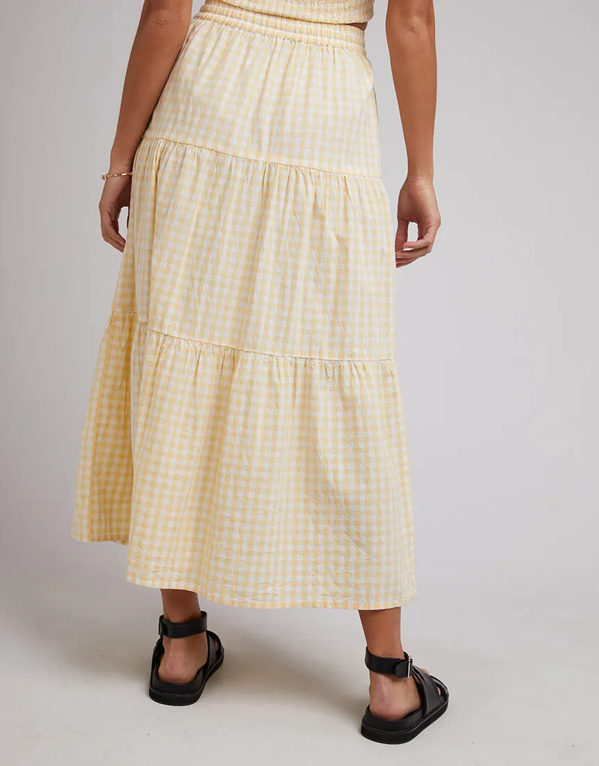 Silent Theory Bailey Maxi Skirt Lemon