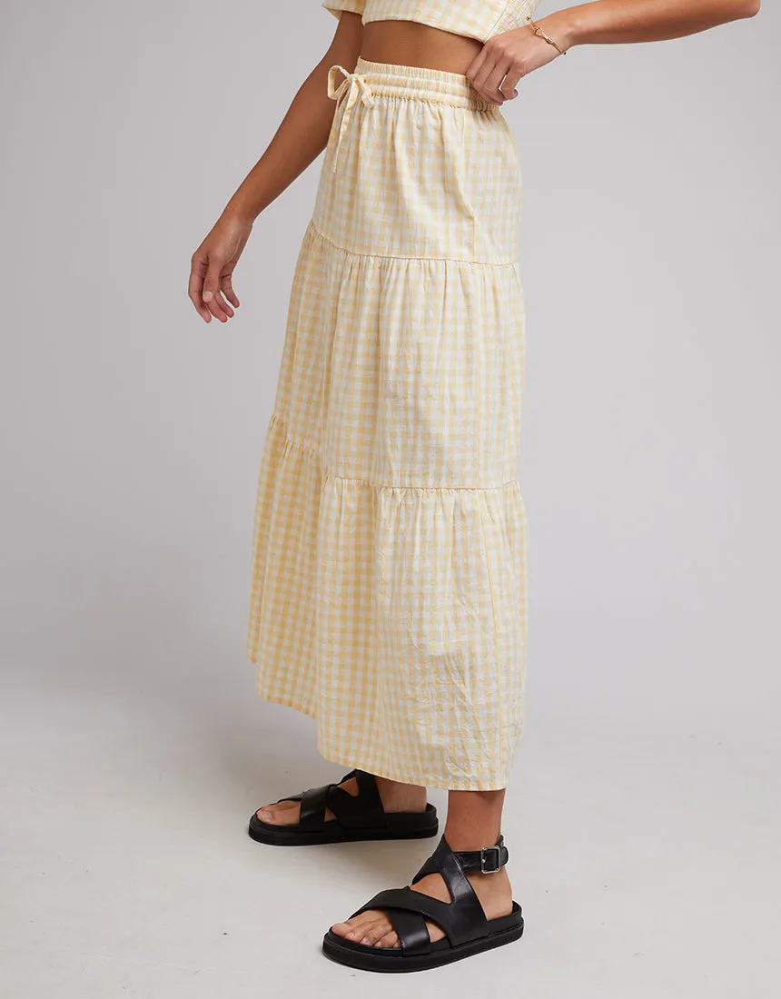 Silent Theory Bailey Maxi Skirt Lemon