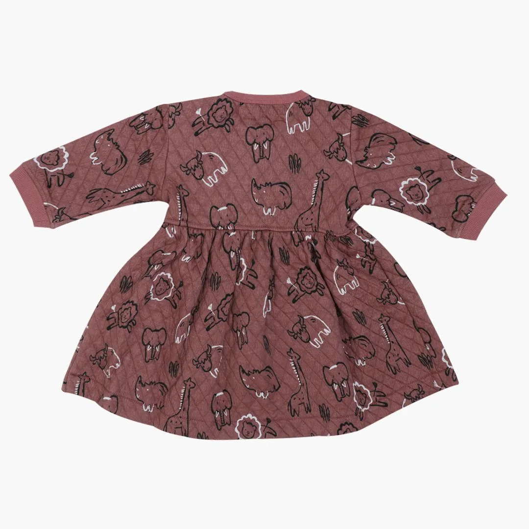 Snuggle Puff - Quilted Full sleeve Frock and pants for girls