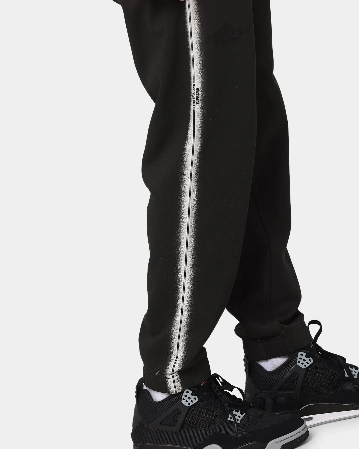 Supreme X Stone Island Stripe Sweatpants Black