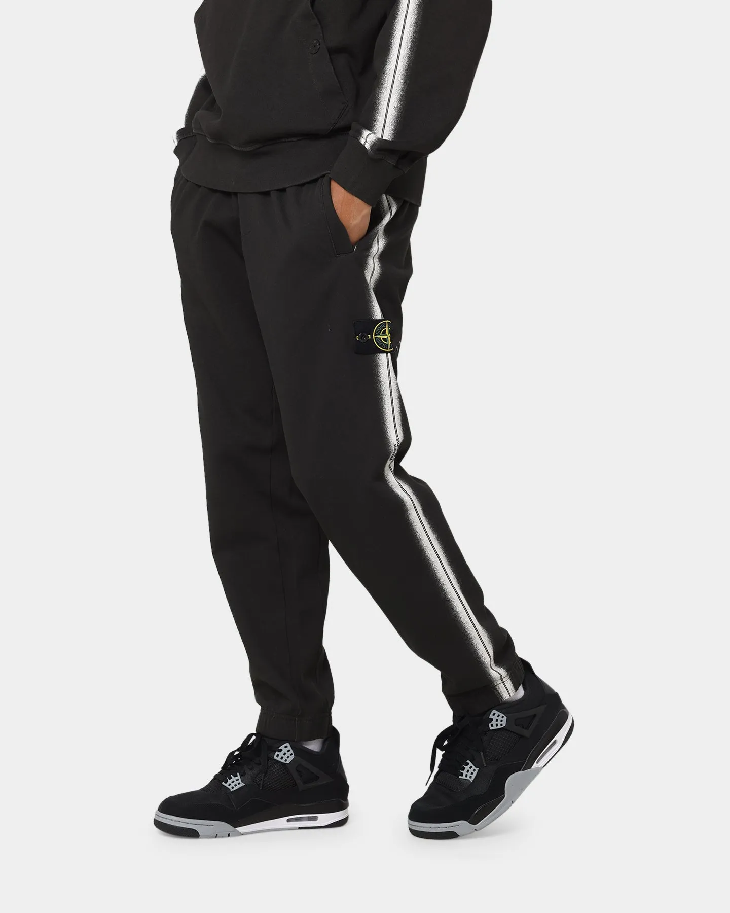 Supreme X Stone Island Stripe Sweatpants Black