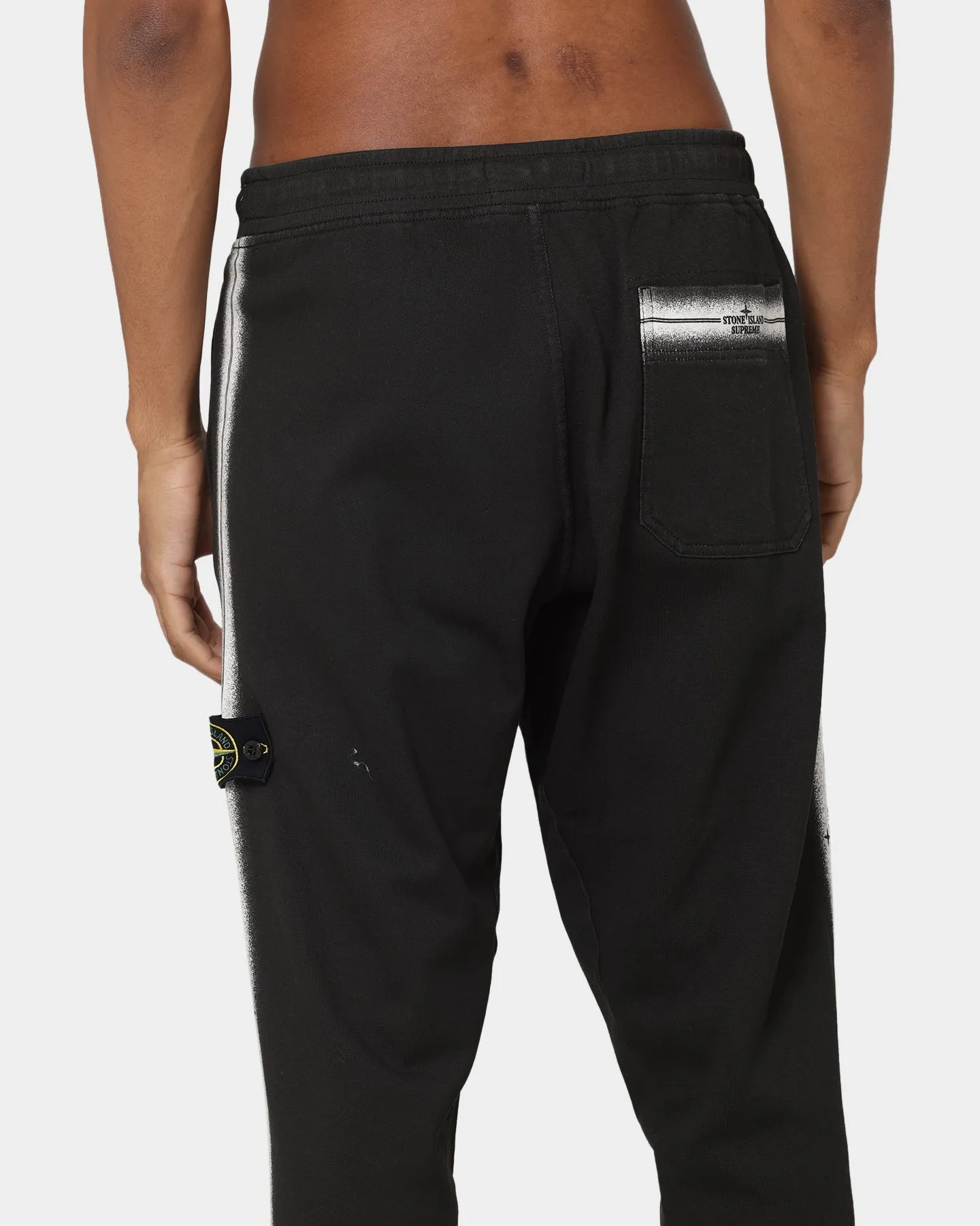 Supreme X Stone Island Stripe Sweatpants Black