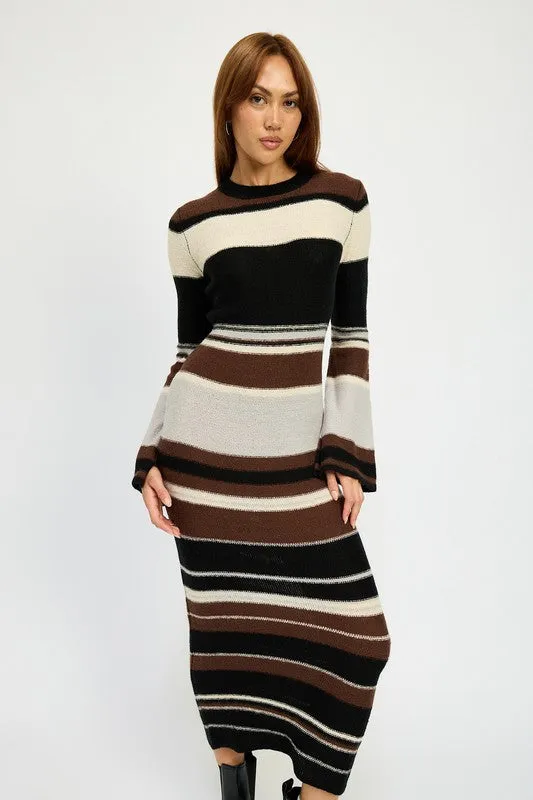 TEEK - BRIAN MULTI STRIPE BODYCON DRESS