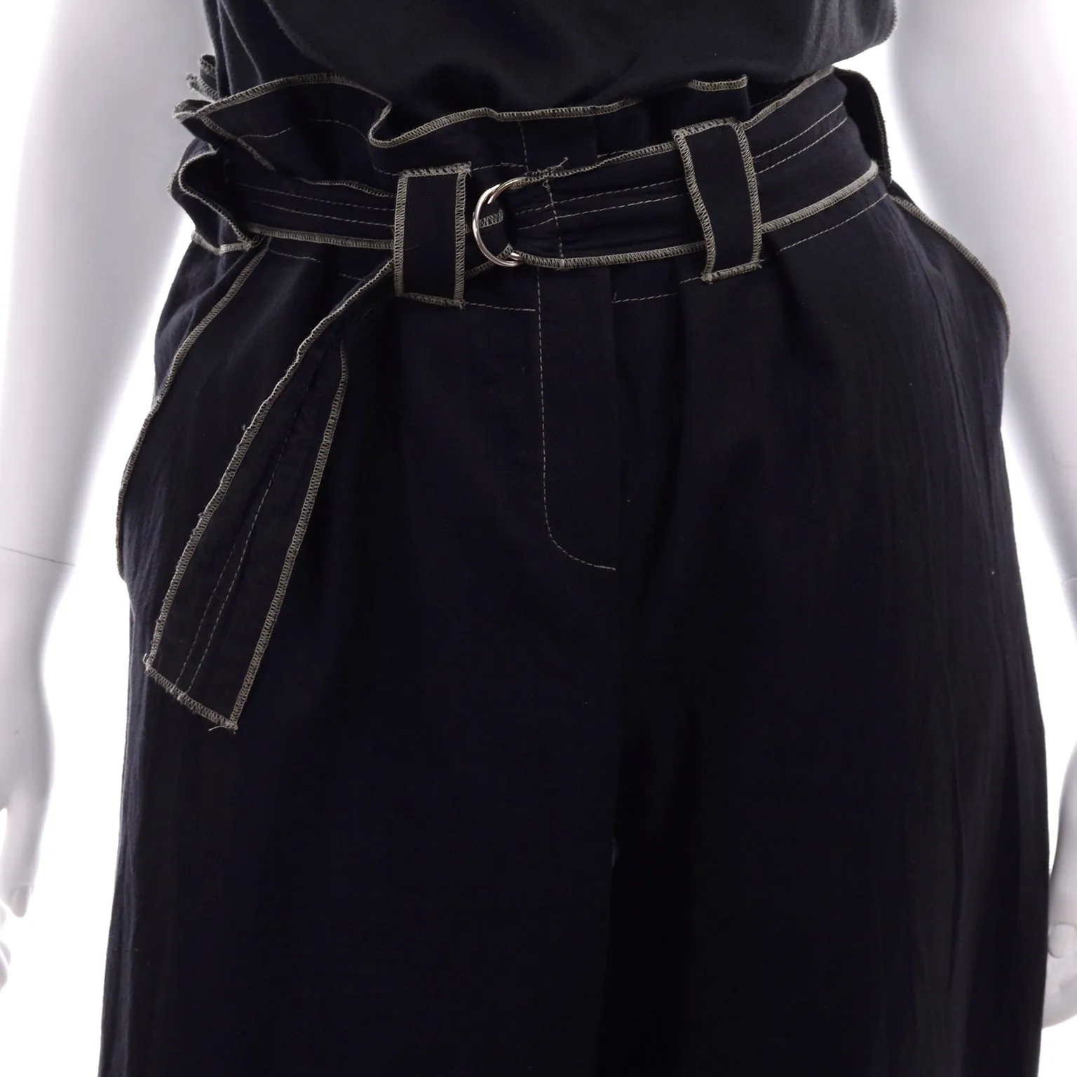 Theodore Vintage Avant Garde 2 Pc Top Pants Outfit in Charcoal Gray