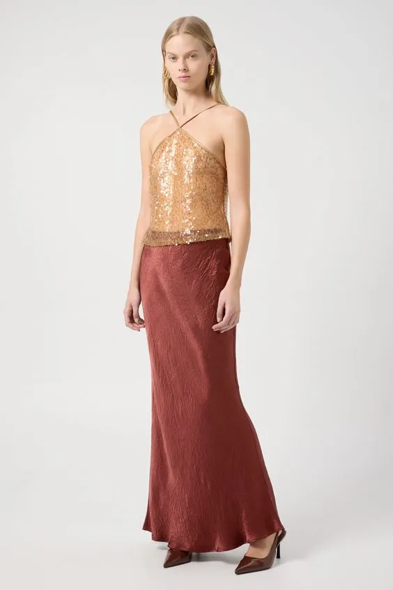 Third Form Crush Bias Maxi Skirt in Shiraz