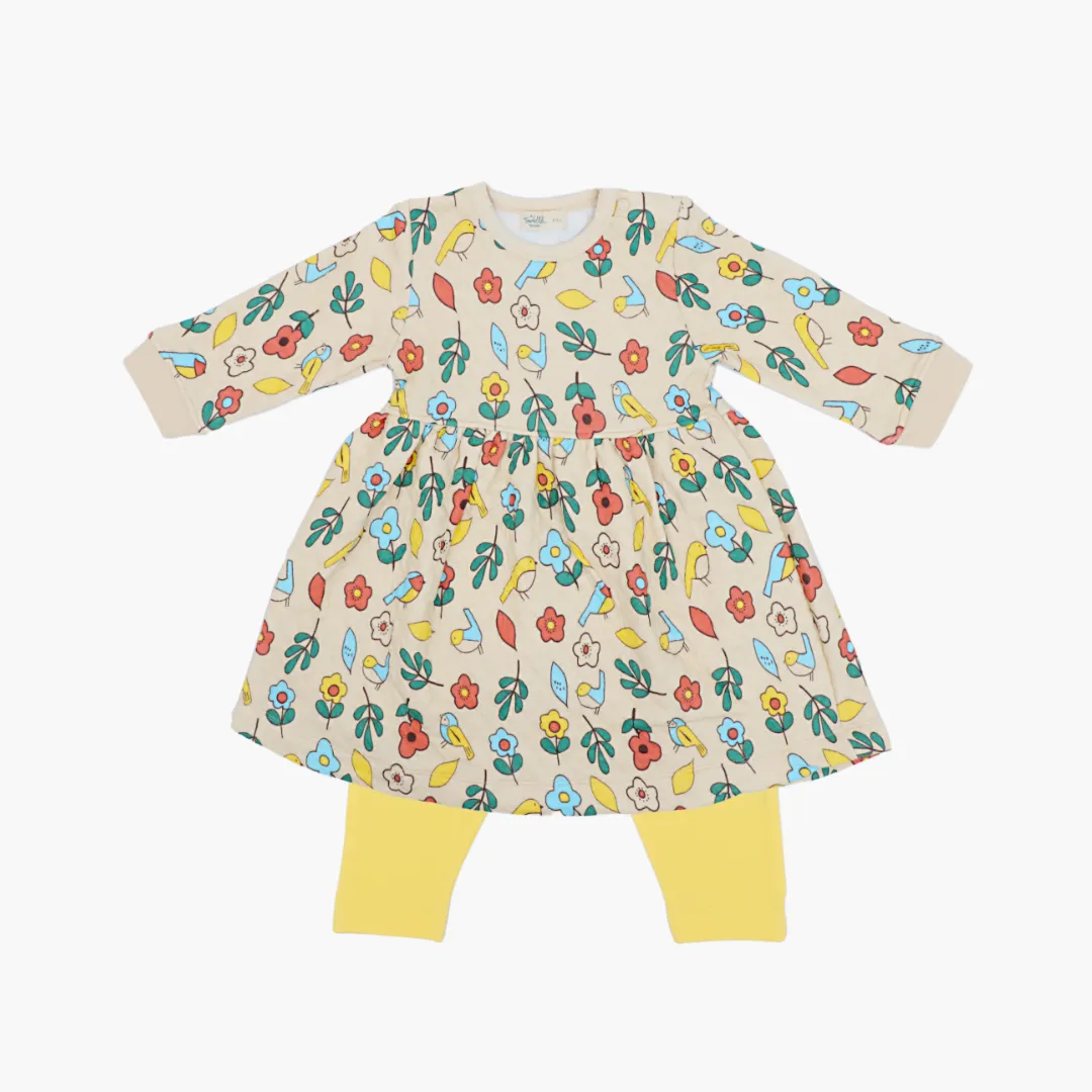 Tiny Tails - Quilted Full sleeve Frock and pants for girls