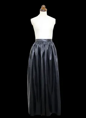 Vintage 1980s Black Faux Leather Maxi Skirt