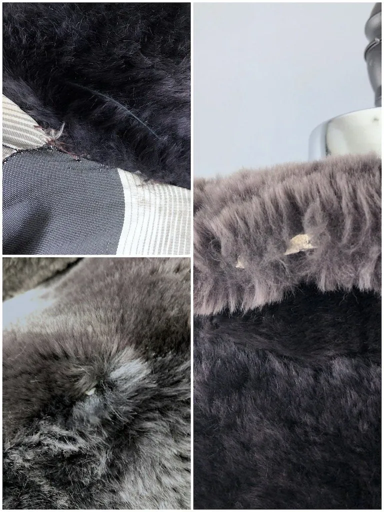 Vintage Smoke Grey Mouton Fur Coat