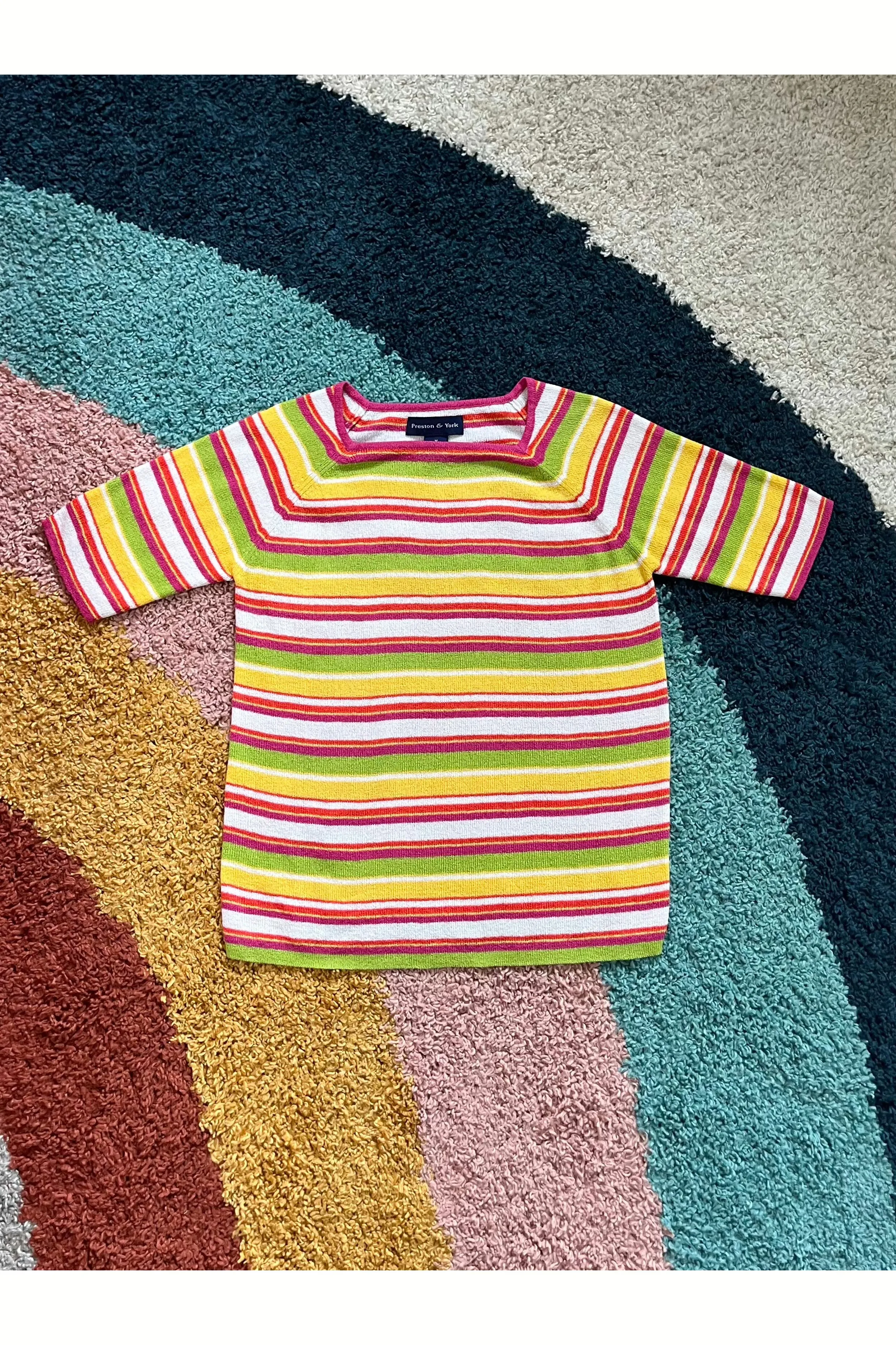 Vintage Y2K Does 60s Day-Glo Knit Top