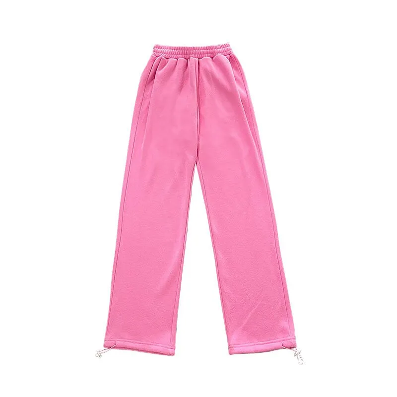 Wenkouban Oversize Pink Joggers Sweatpants Women Y2K Streetwear Jogging Sports Pants Korean Fashion Casual Wide Leg Trousers Female