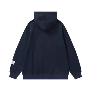 Wenkouban Winter Y2K Men's Street Style Outfits Fleece-lined Hooded Sweater Casual Hoodie