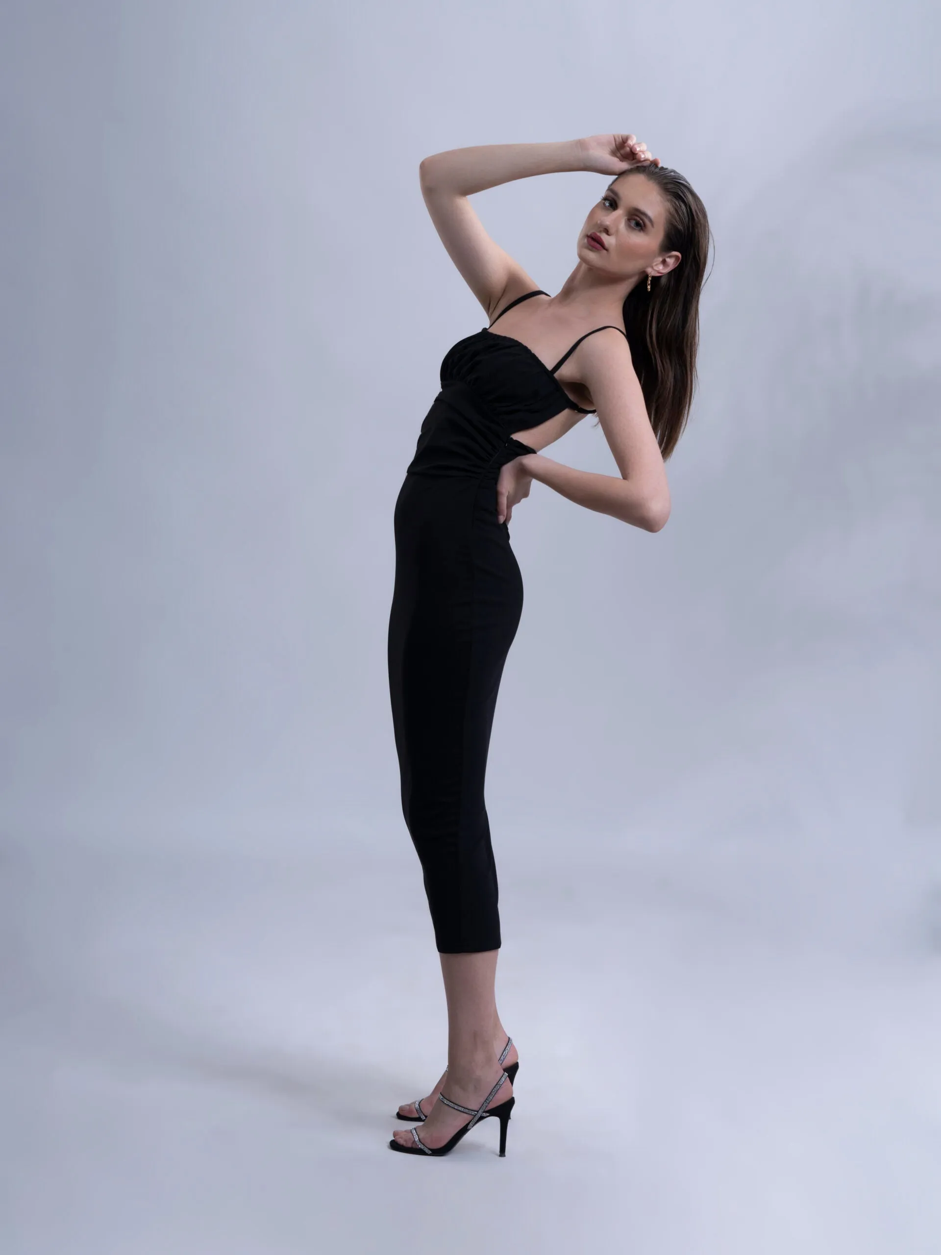 Women's Evening Black bodycon Knee length dress