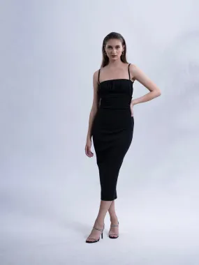 Women's Evening Black bodycon Knee length dress