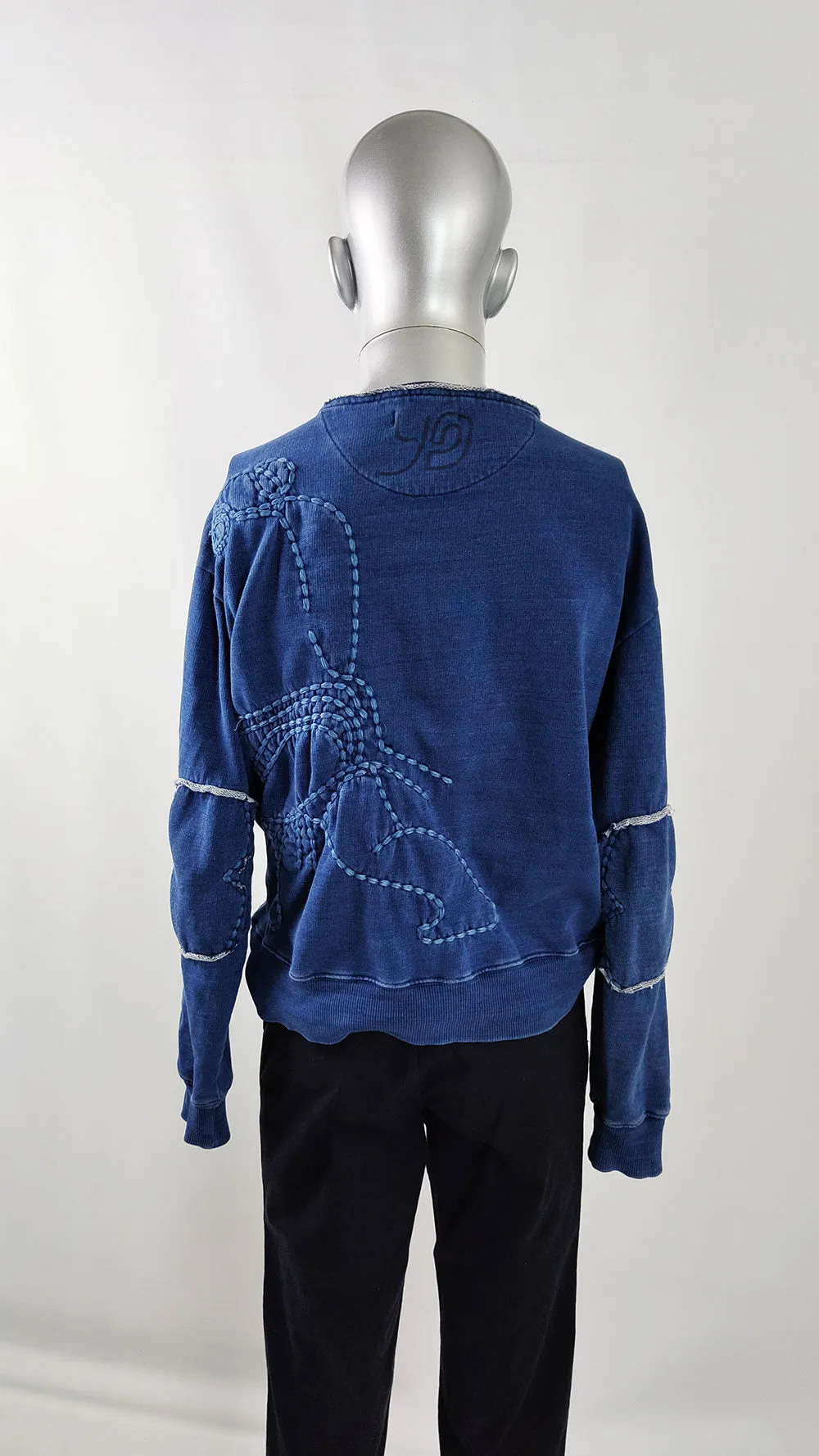 Yo Japan Vintage Mens Sashiko Stitching Sweatshirt.