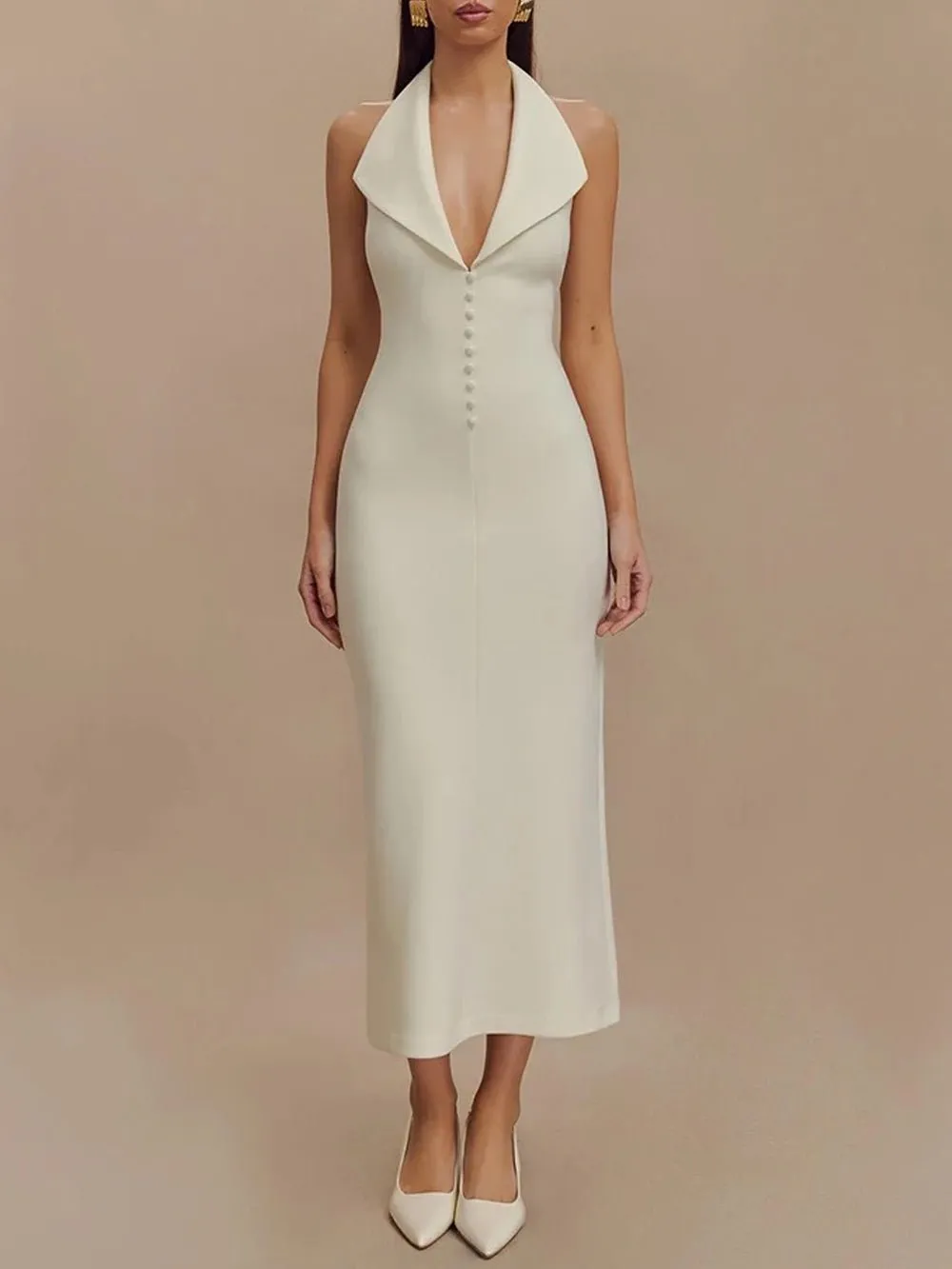 Zoe Backless Sleeveless Midi Dress