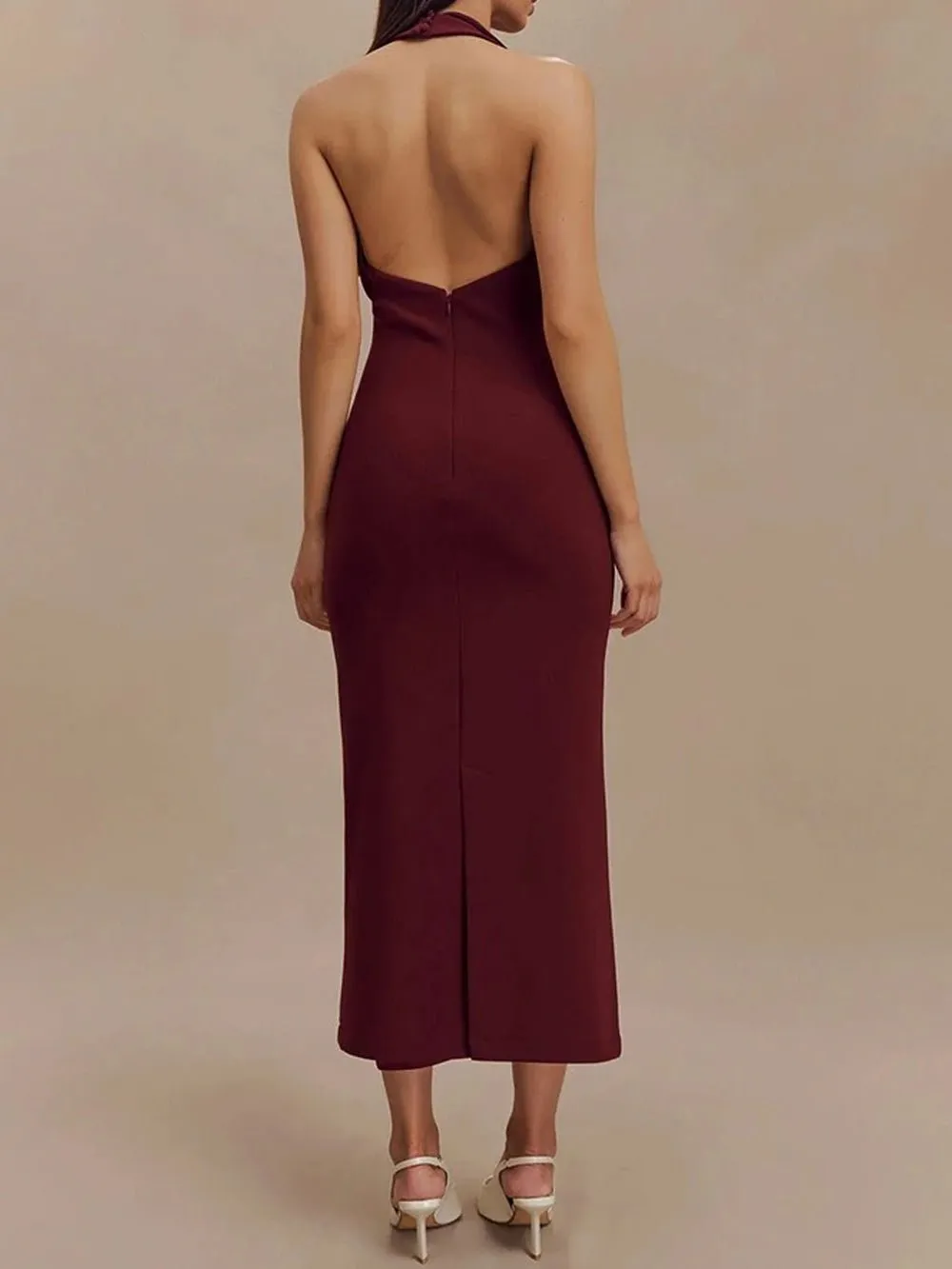 Zoe Backless Sleeveless Midi Dress