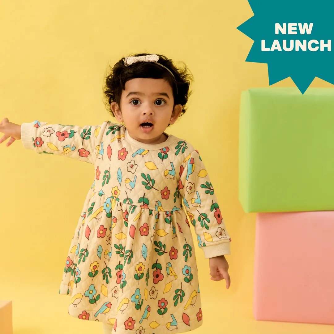 Zoom Zoom - Quilted Full sleeve Frock and pants for girls